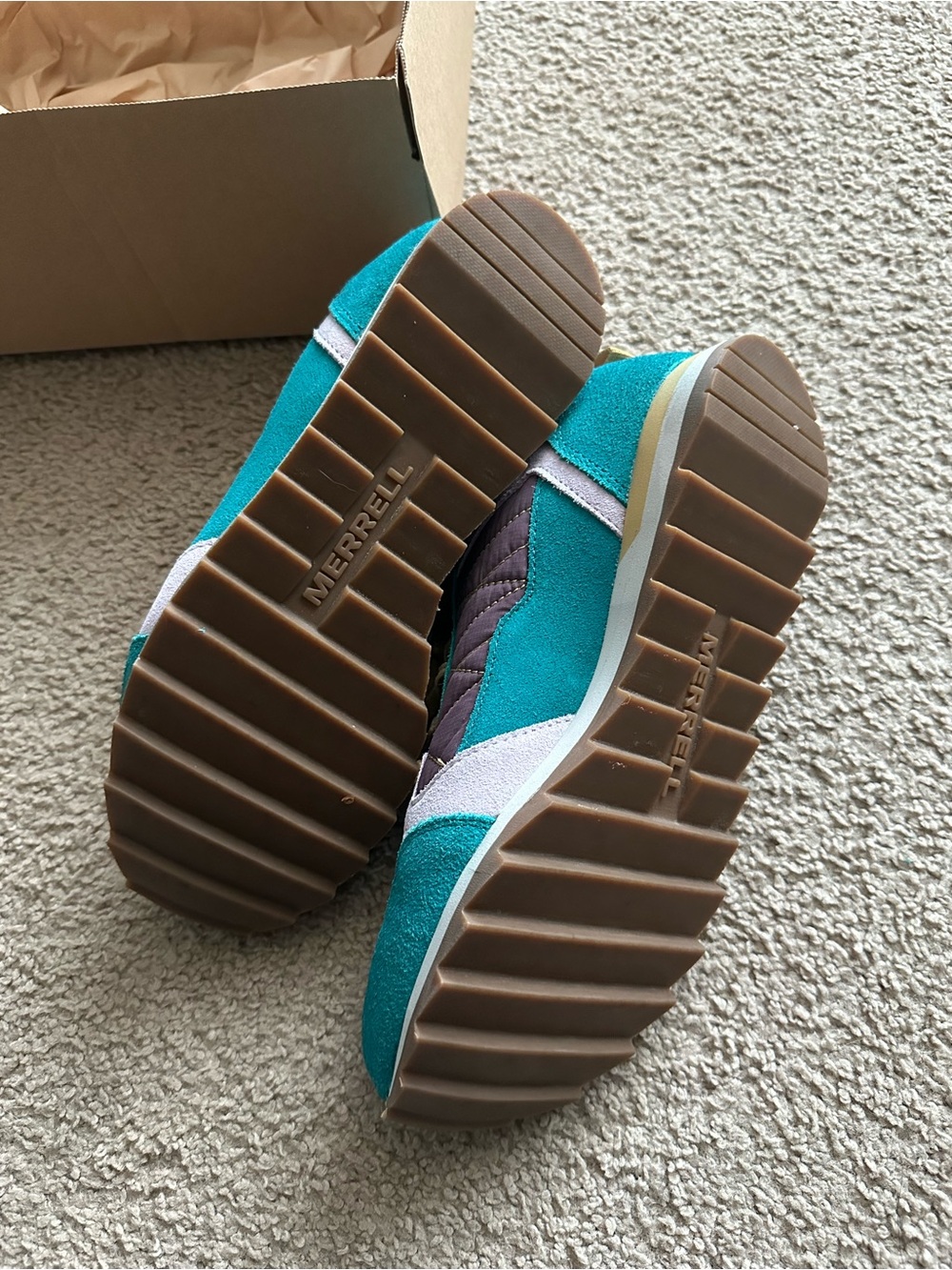 Merrell Teal and Purple Retro Runner - Picture 4 of 5